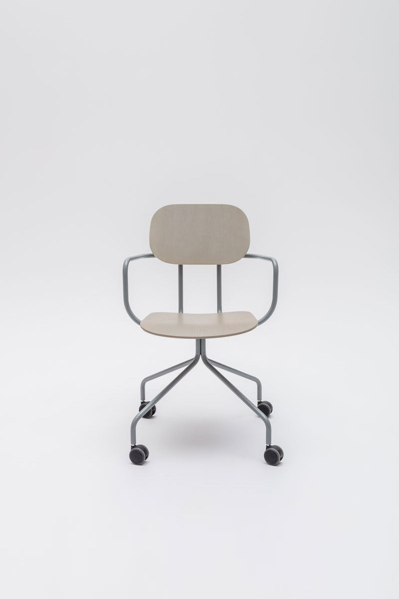 New plywood chair fixed base with castors