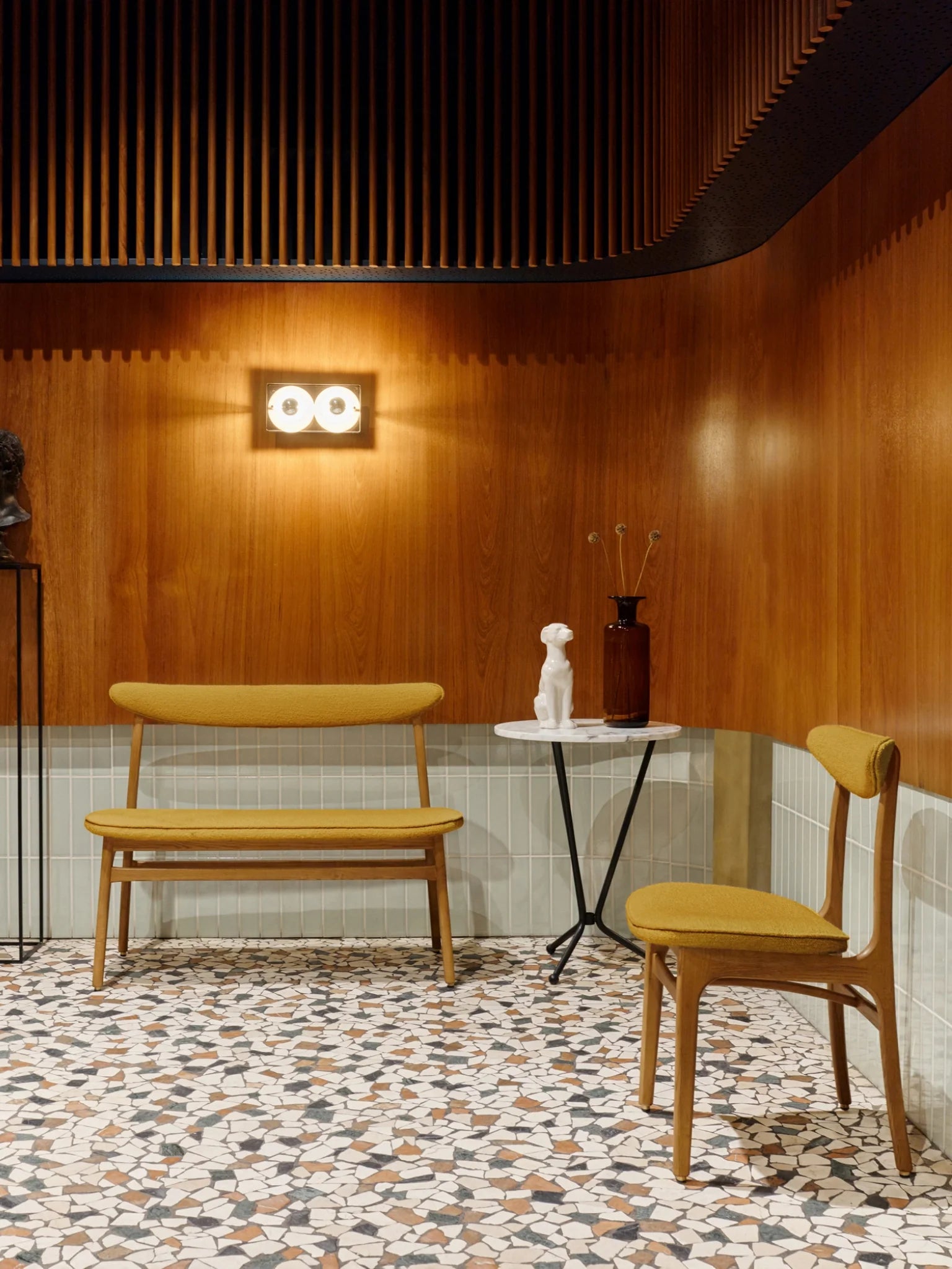 200-190 Bench in Boucle Mustard