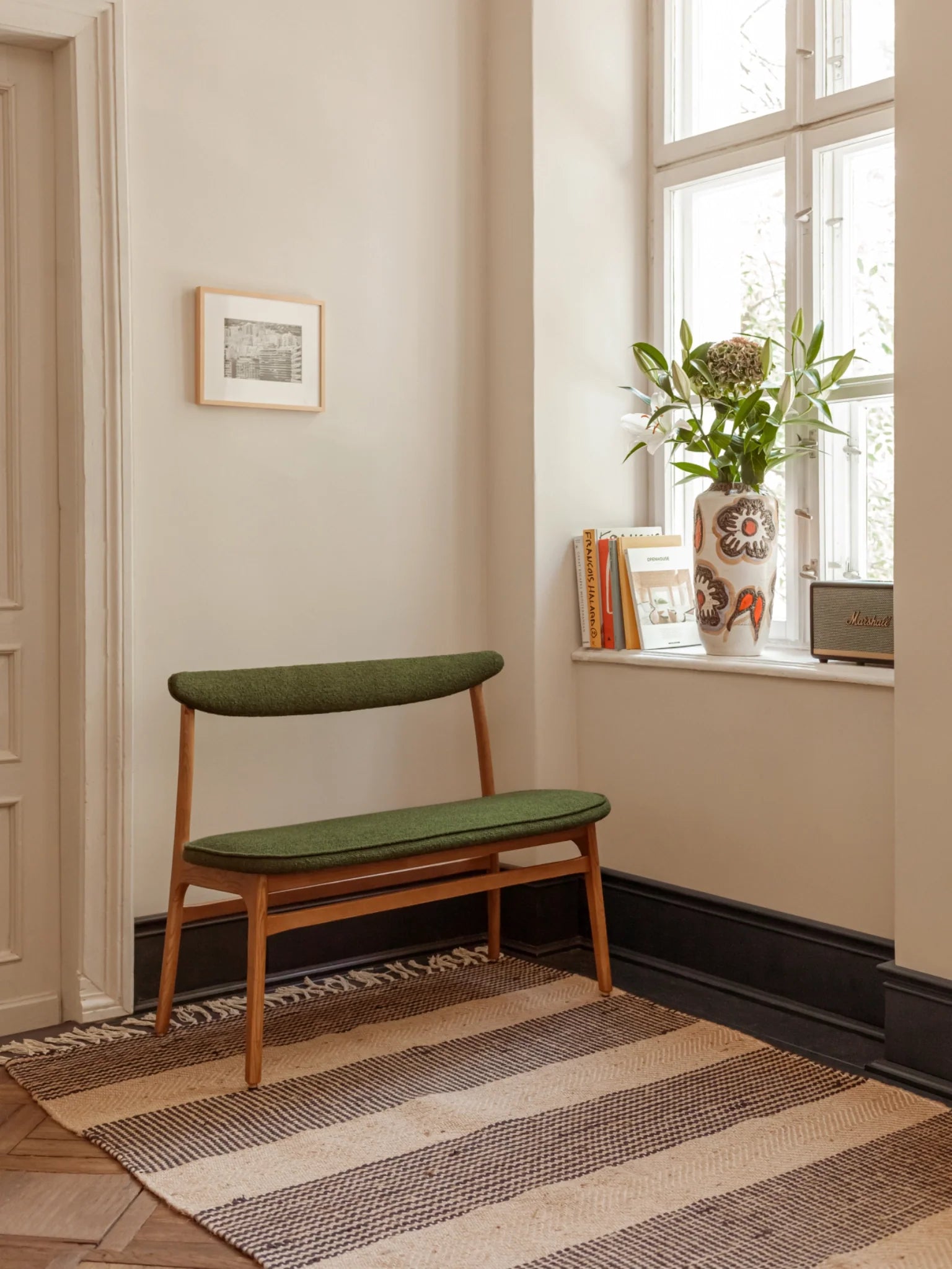 200-190 Bench in Boucle Denim