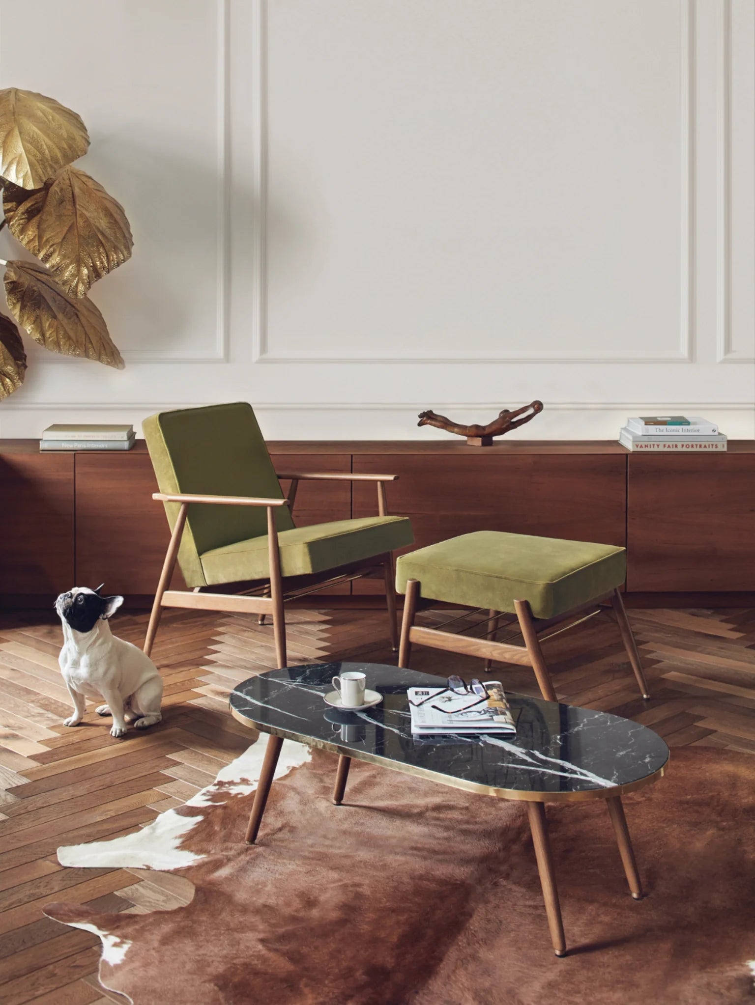 Fox Footrest in Velvet Indigo