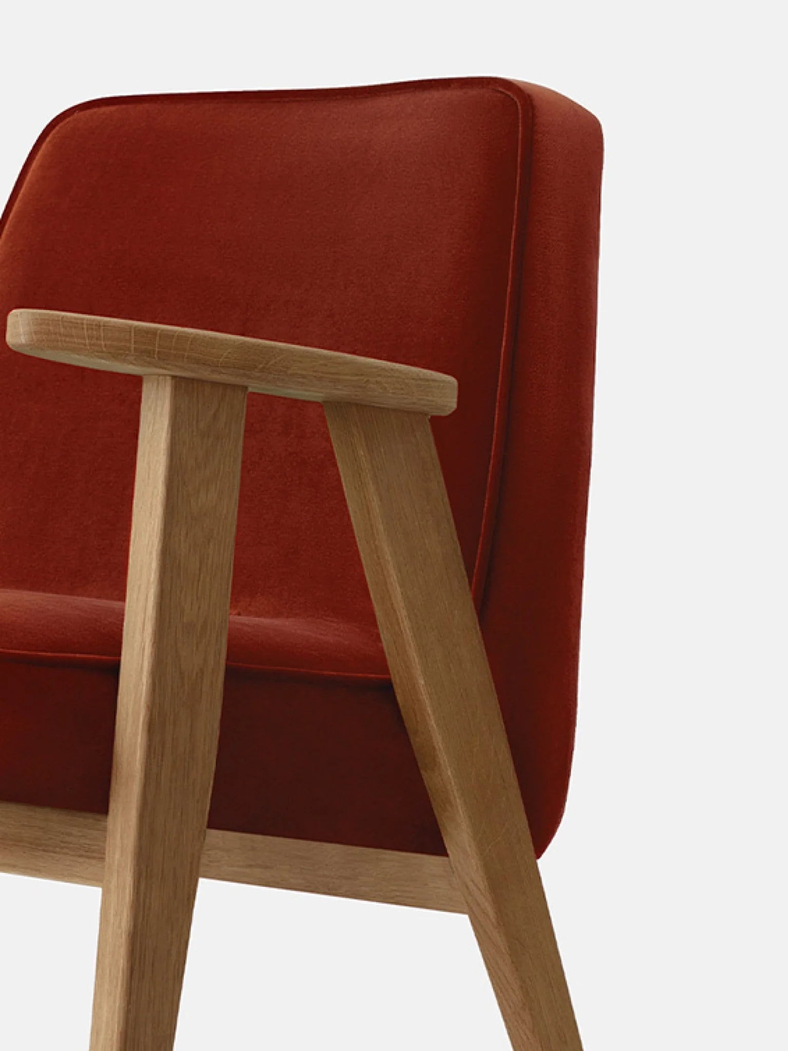 366 Armchair in Velvet Red Brick