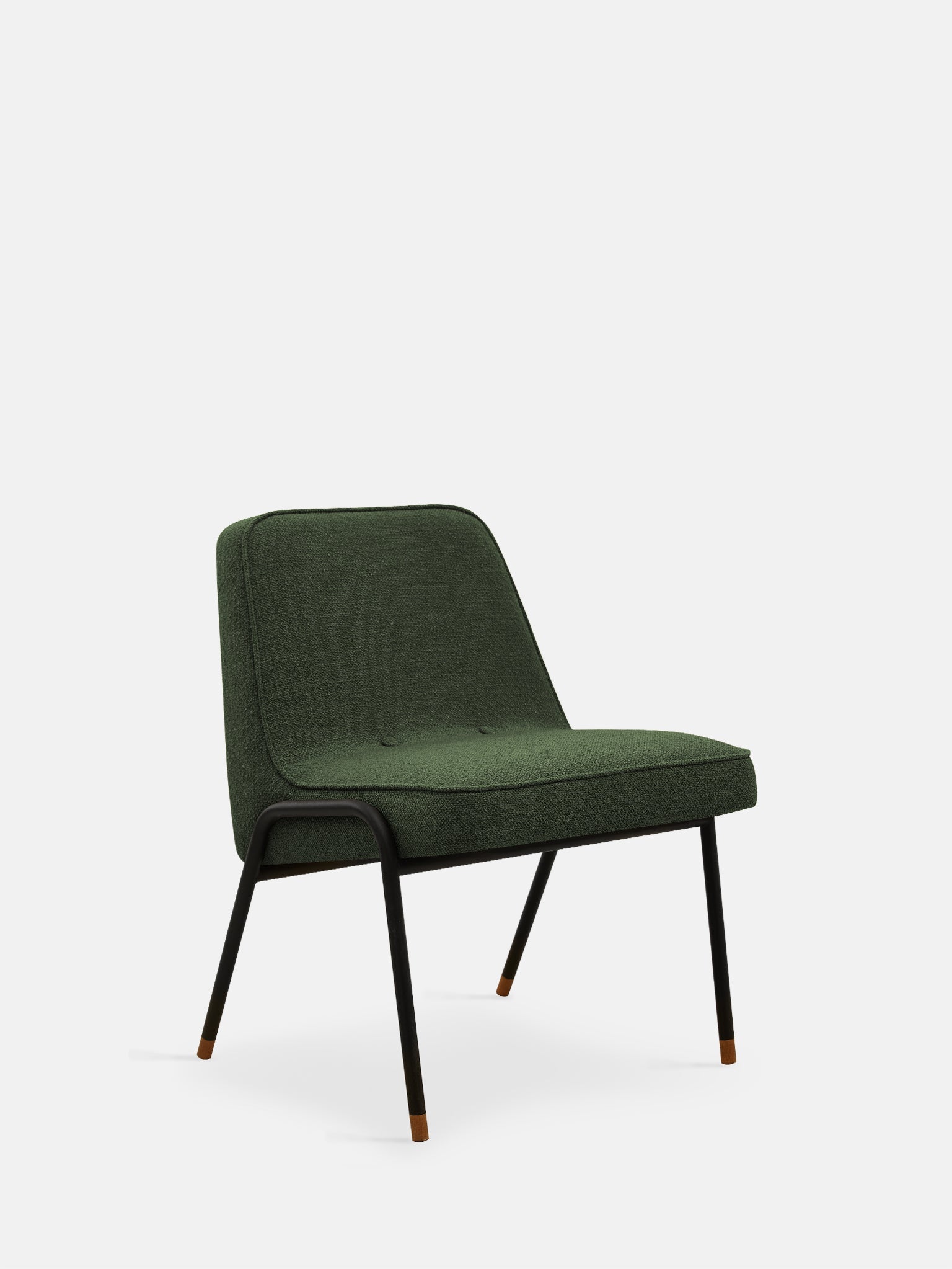 366 Metal Club Chair  in Boucle Bottle Green
