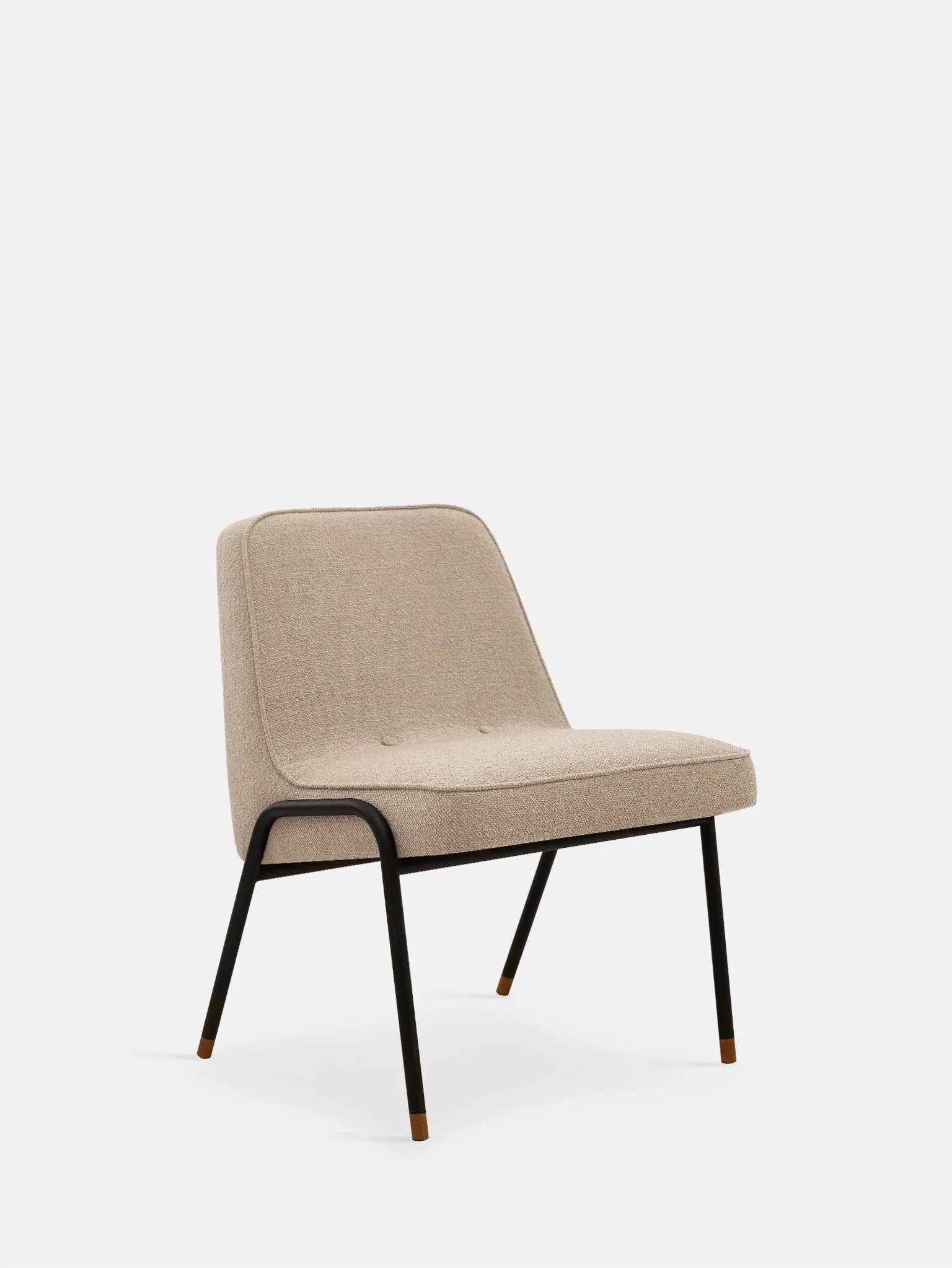 366 Metall-Clubsessel in Bouclé-Beige