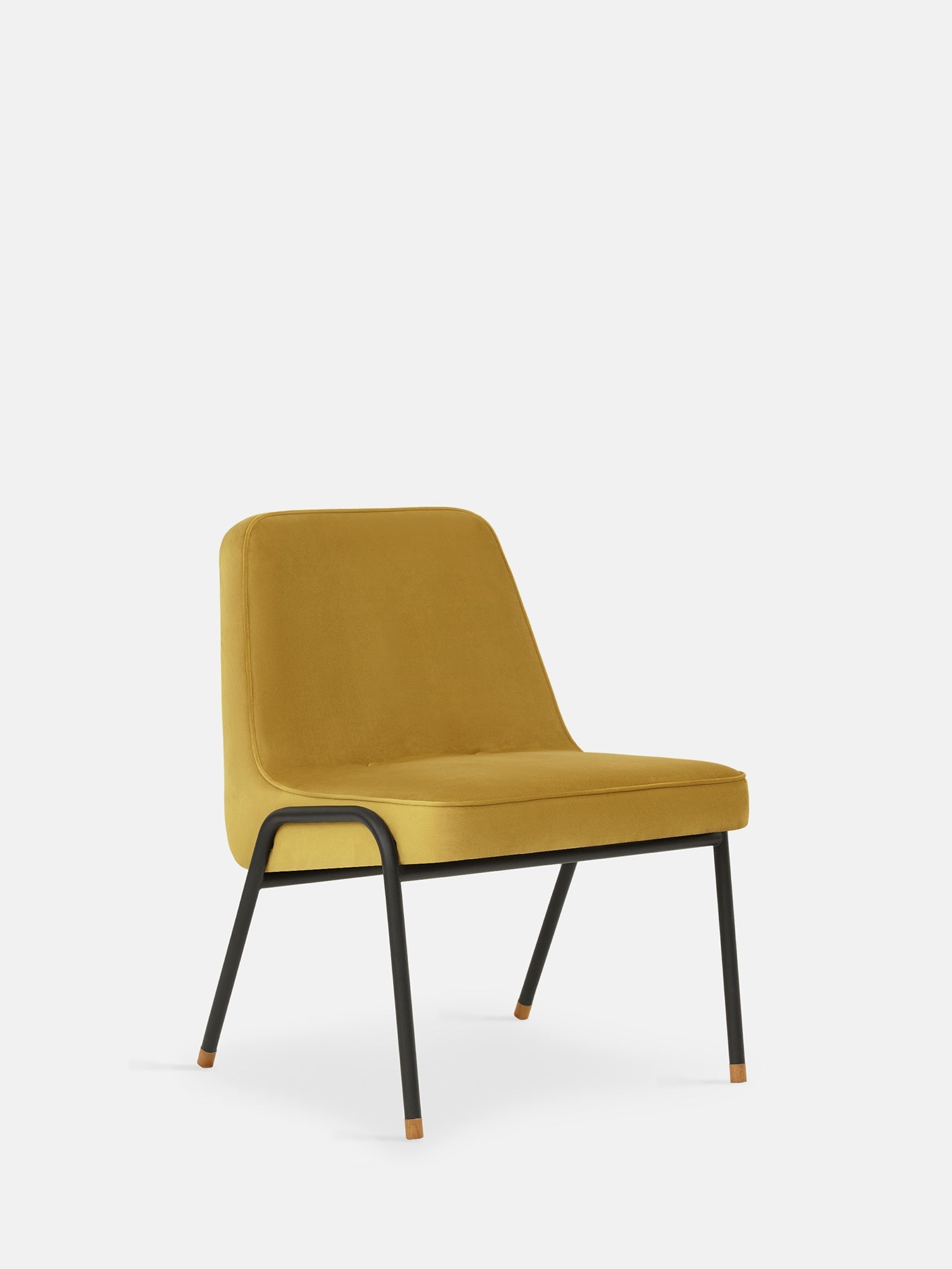 366 Metal Club Chair  in Shine Velvet Mustard