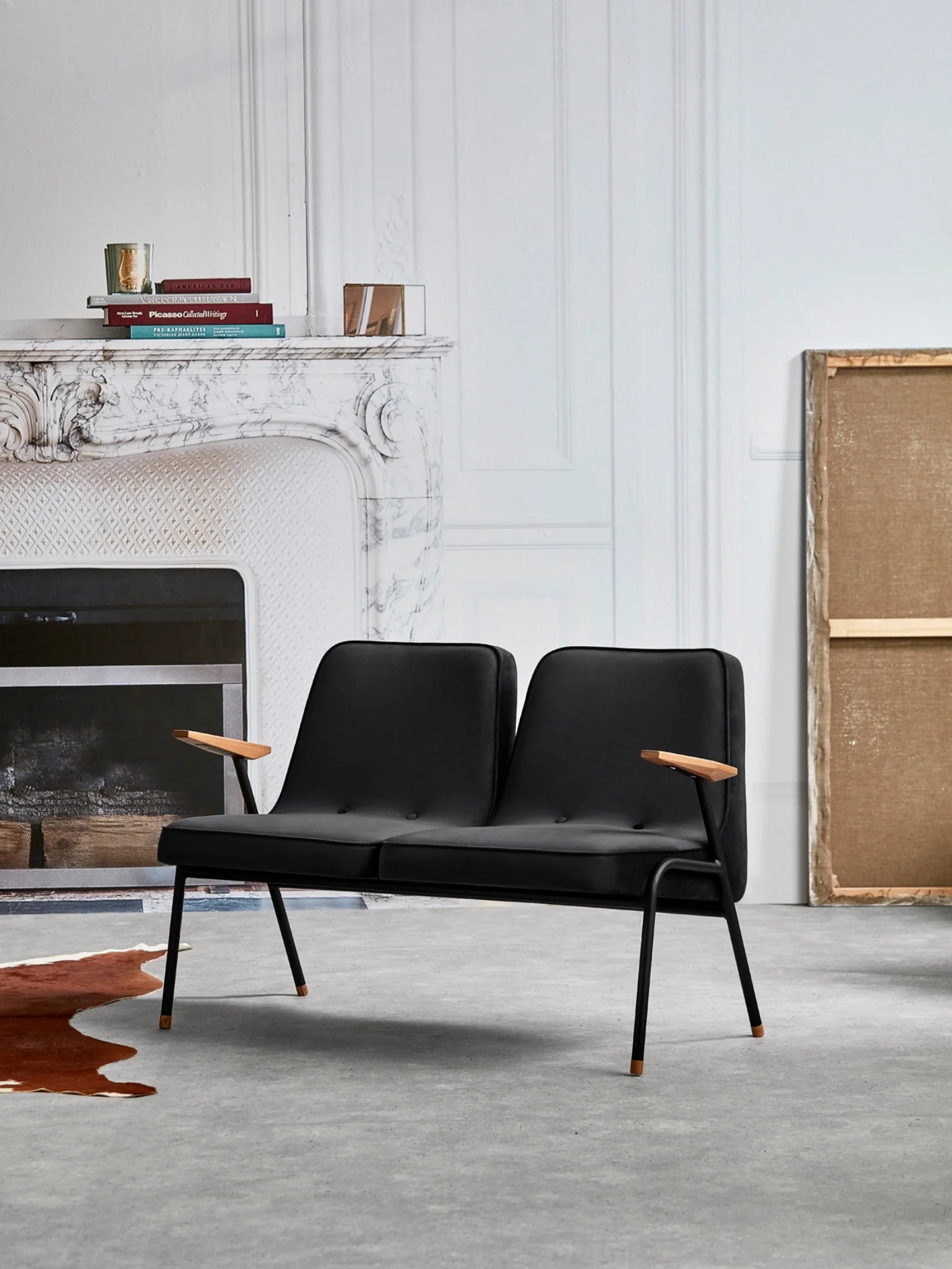 366 Metal 2-Seater in Boucle Creme