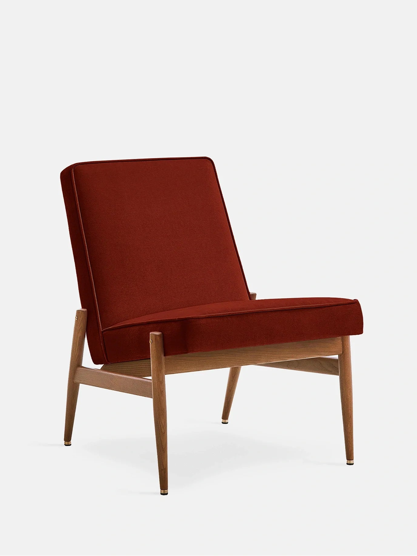 Fox Club Chair in Velvet Red Brick