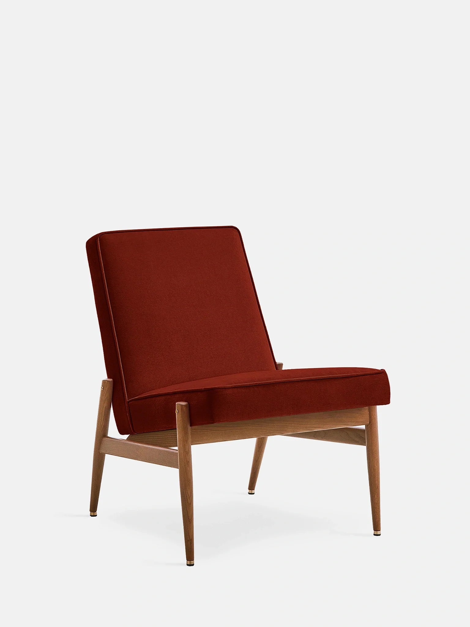 Fox Club Chair in Velvet Red Brick