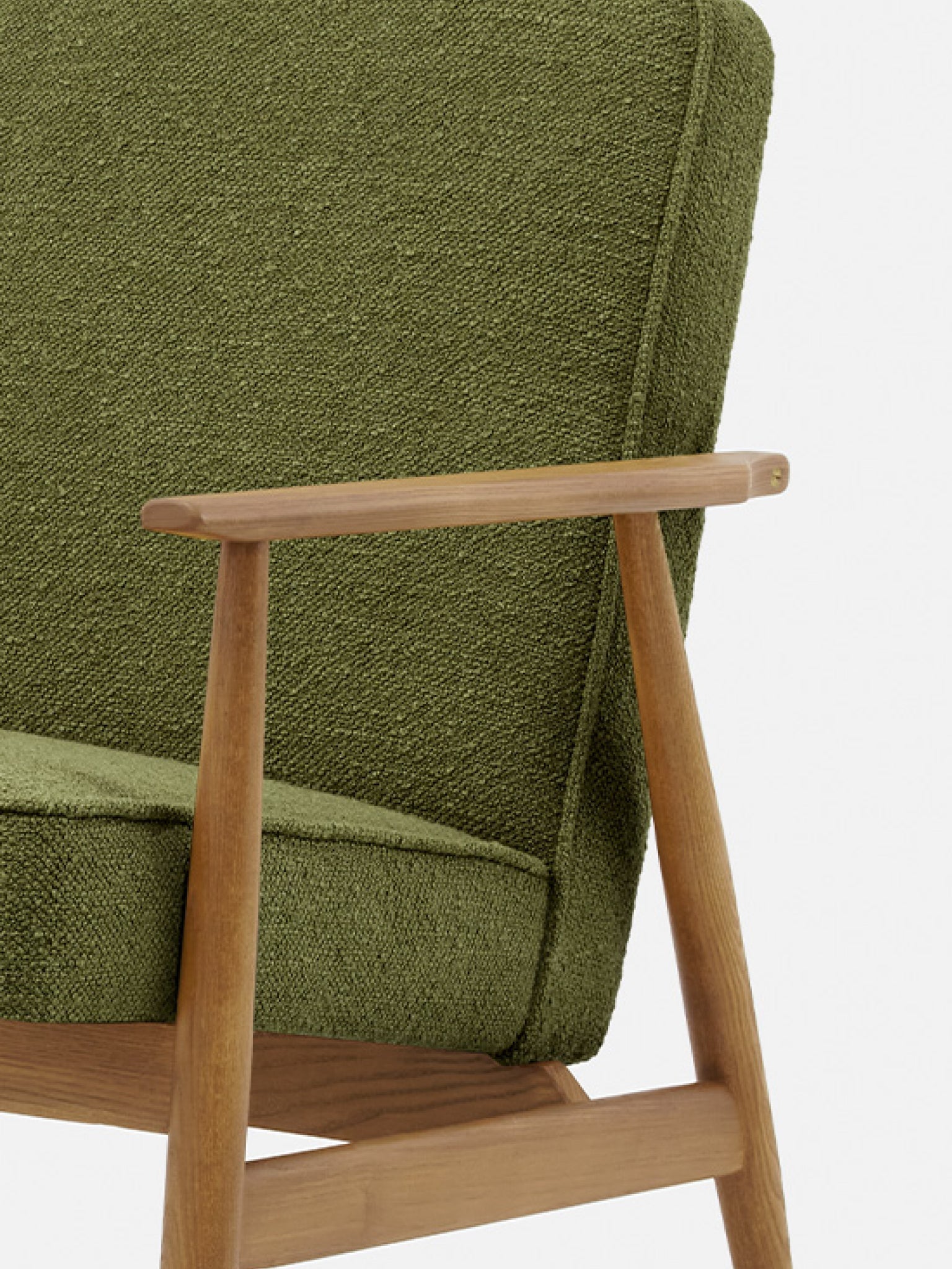 Fox Lounge Chair in Boucle Olive