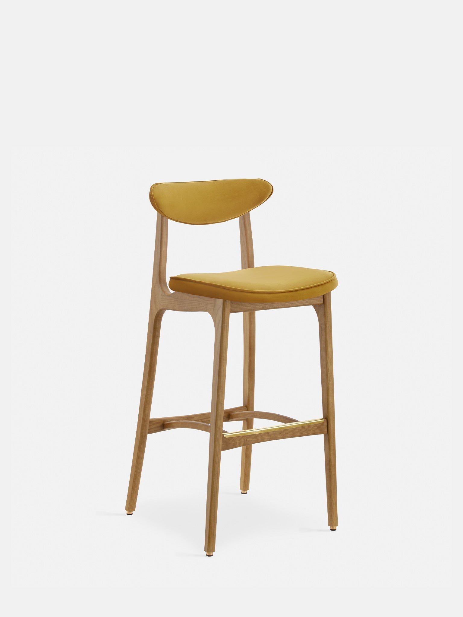 200-190 Bar Stool M/75 in Shine Velvet Mustard