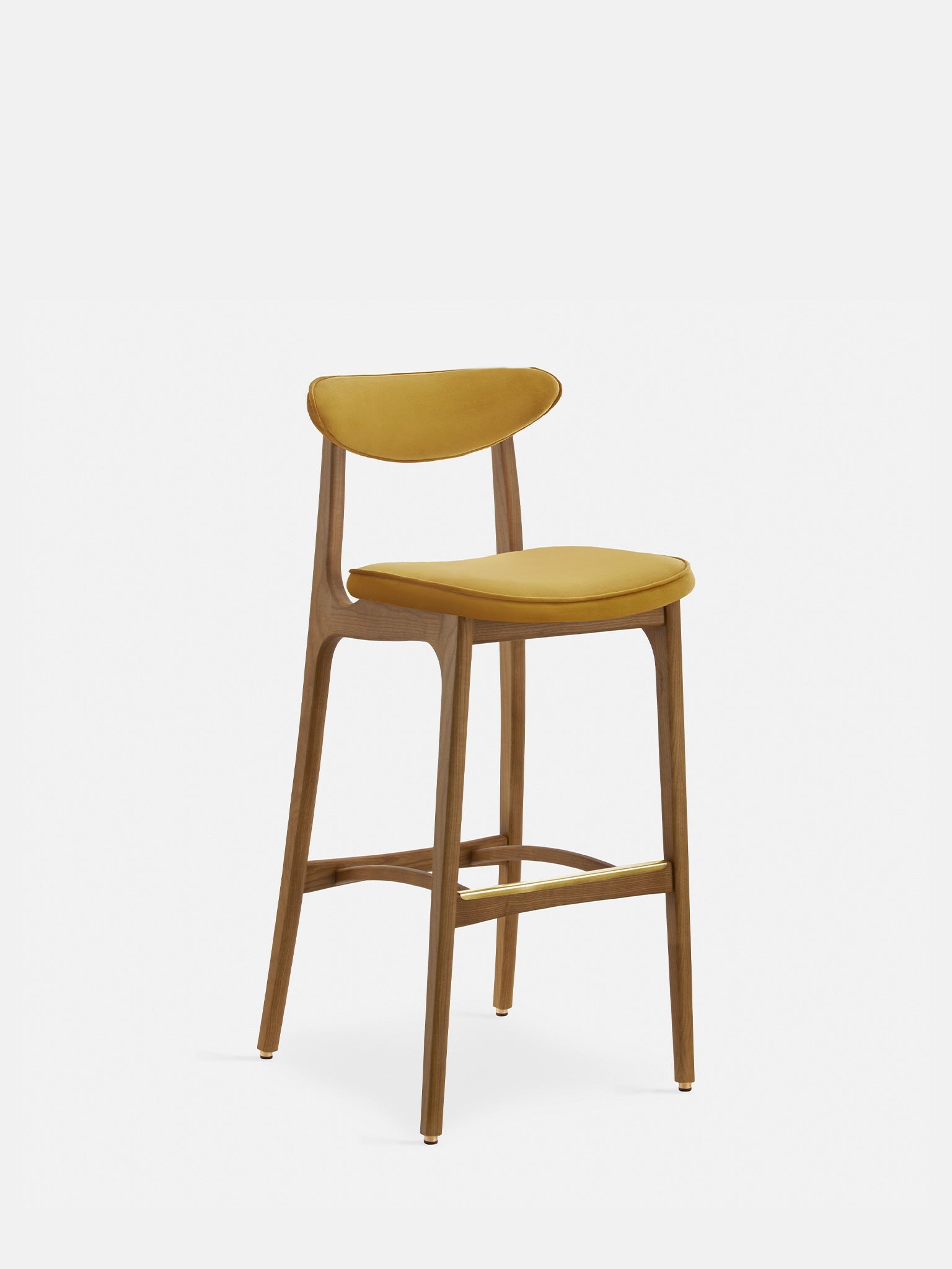 200-190 Bar Stool M/75 in Shine Velvet Mustard