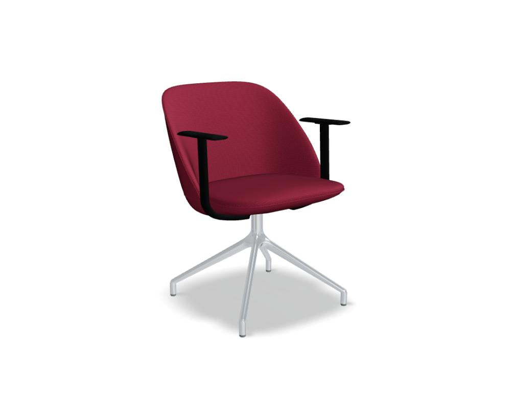 Paralel armchair polished aluminium base