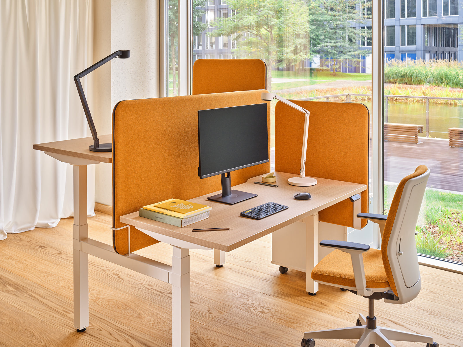 Ogi bench desk electric height adjustment, twin-motor frame