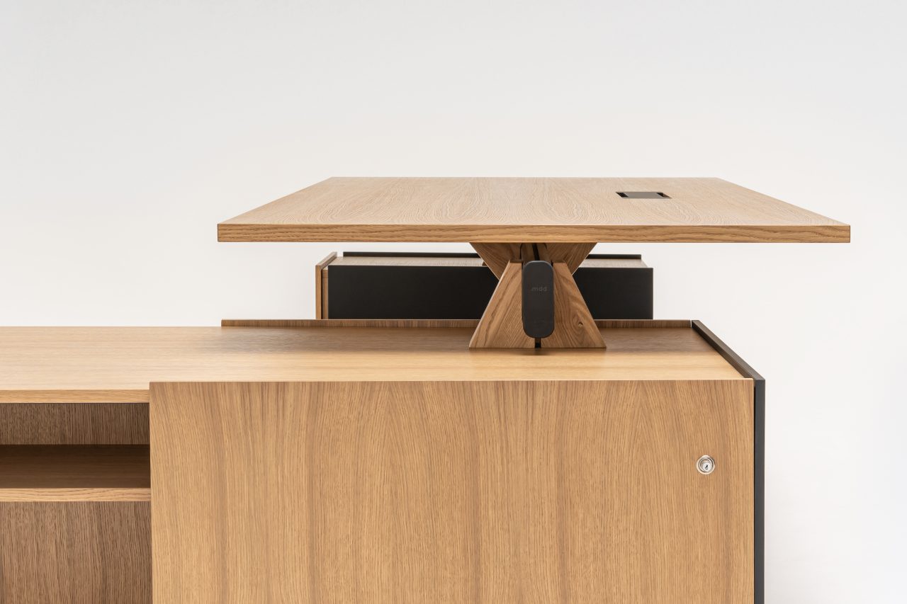Viga executive desk with storage and pedestal