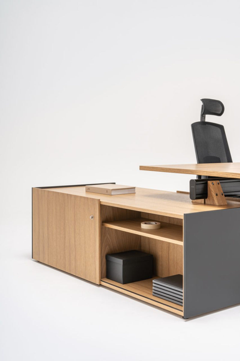 Viga executive desk with storage and pedestal