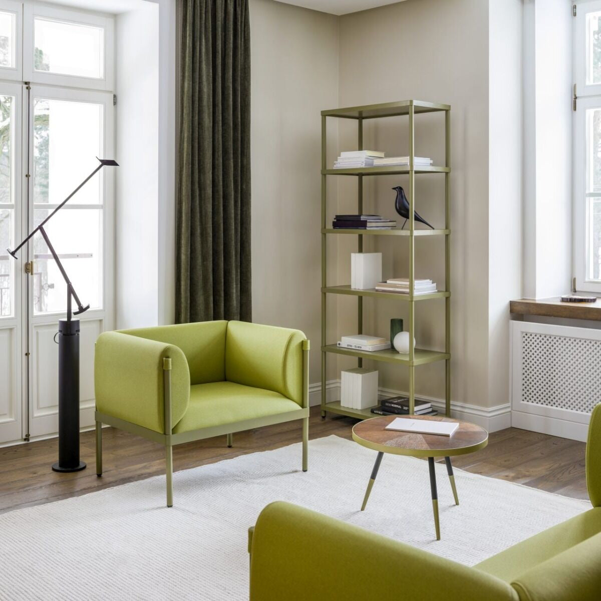 Stilt armchair low backed