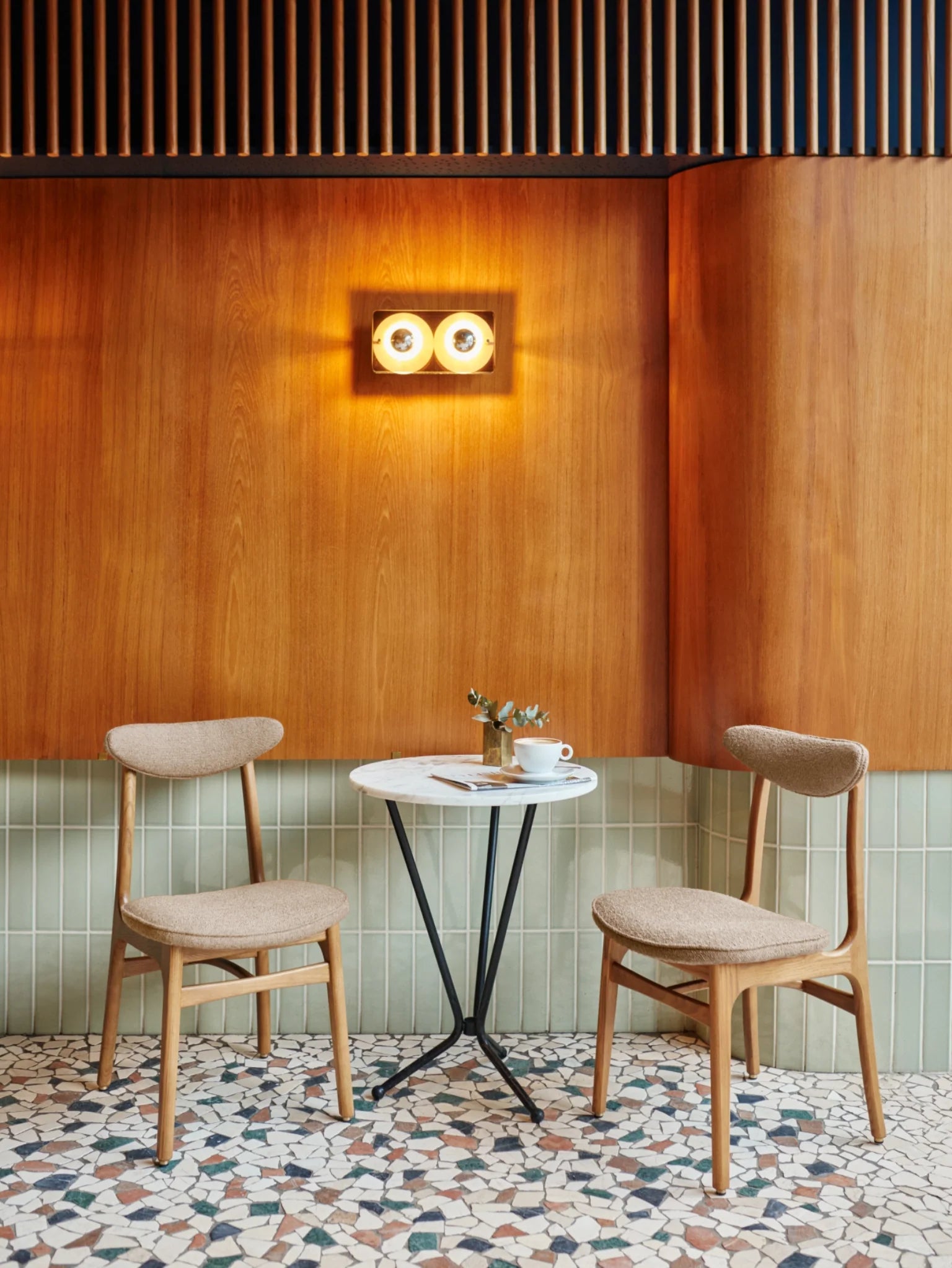 Stuhl 200-190 aus Bouclé-Denim