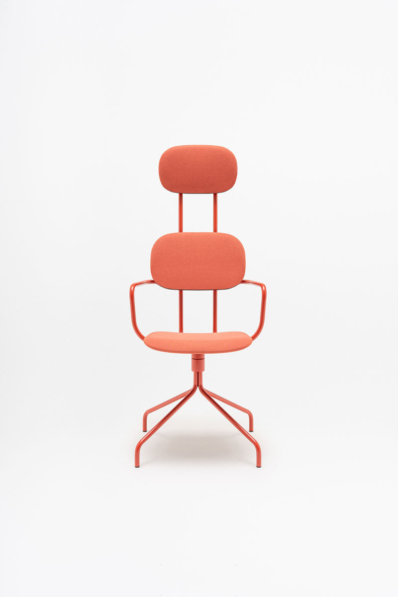 New upholstered chair with headrest swivel base