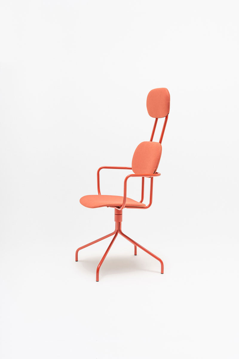 New upholstered chair with headrest swivel base