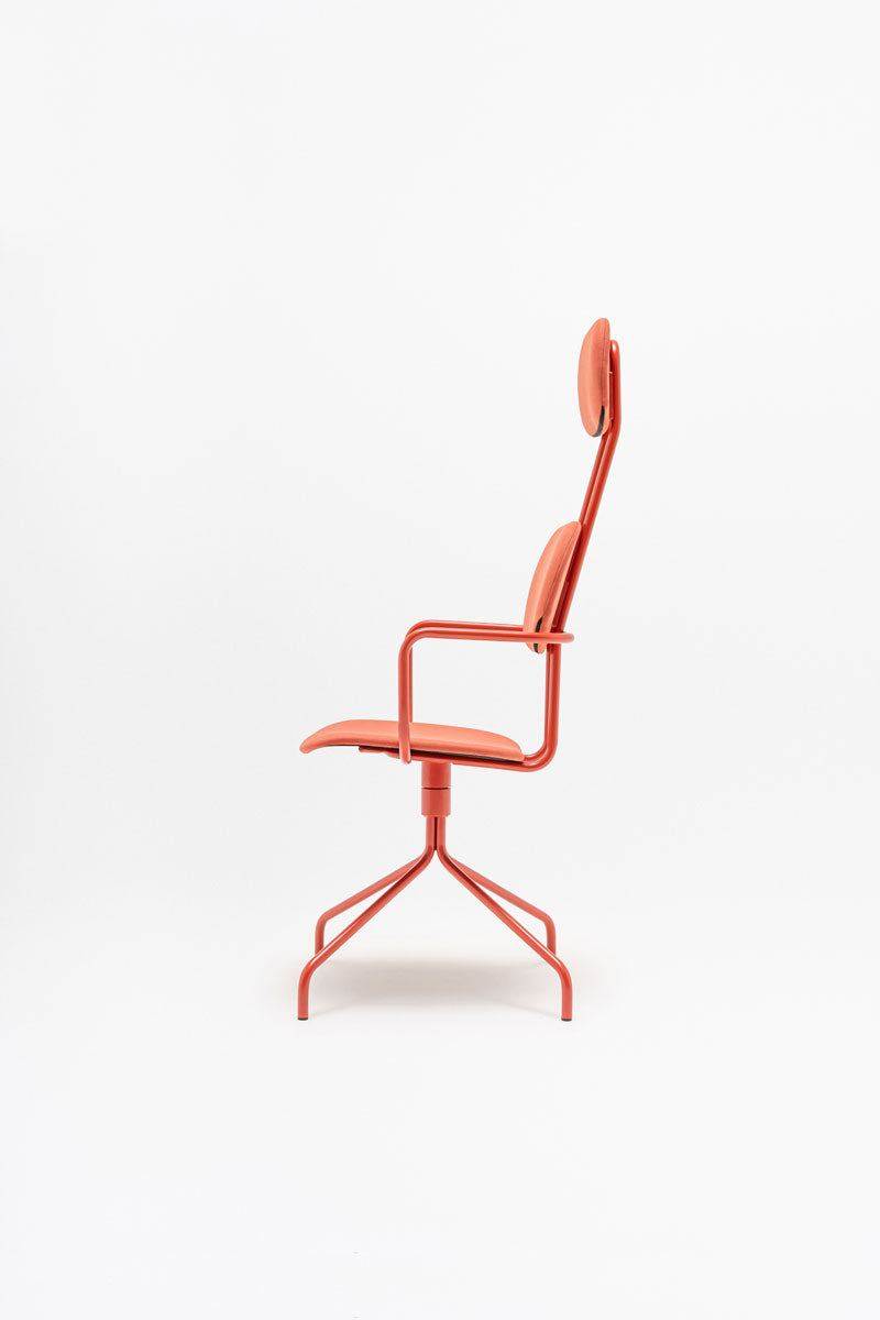 New upholstered chair with headrest swivel base