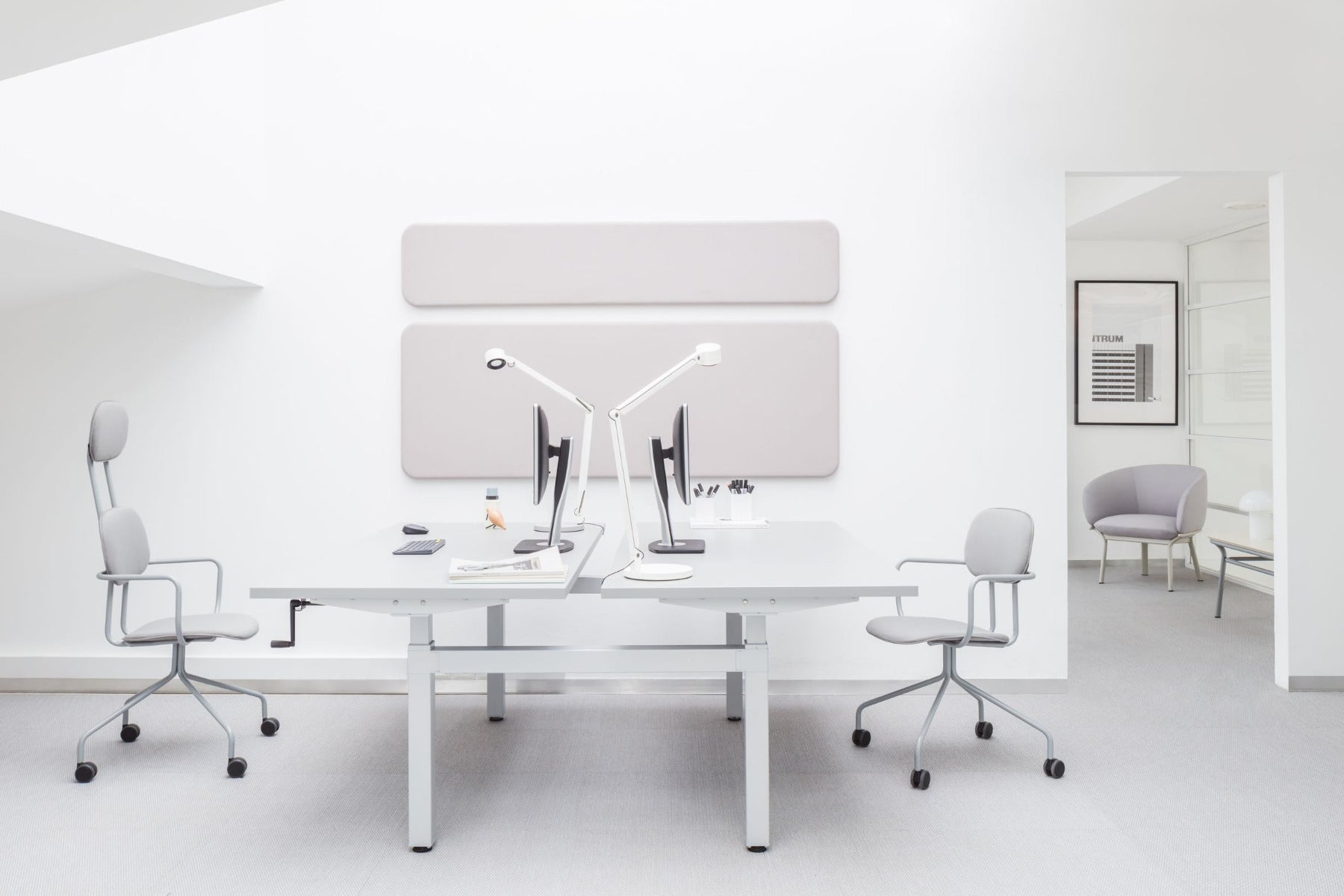 Ogi bench desk electric height adjustment, twin-motor frame