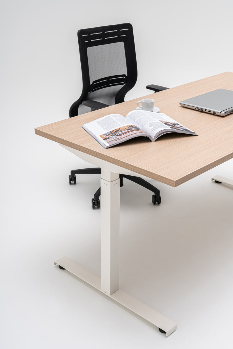 Ogi bench desk with electric height adjustment, twin-motor frame