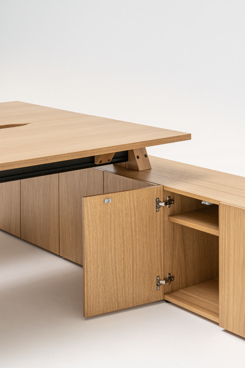 Viga bench desk with storage