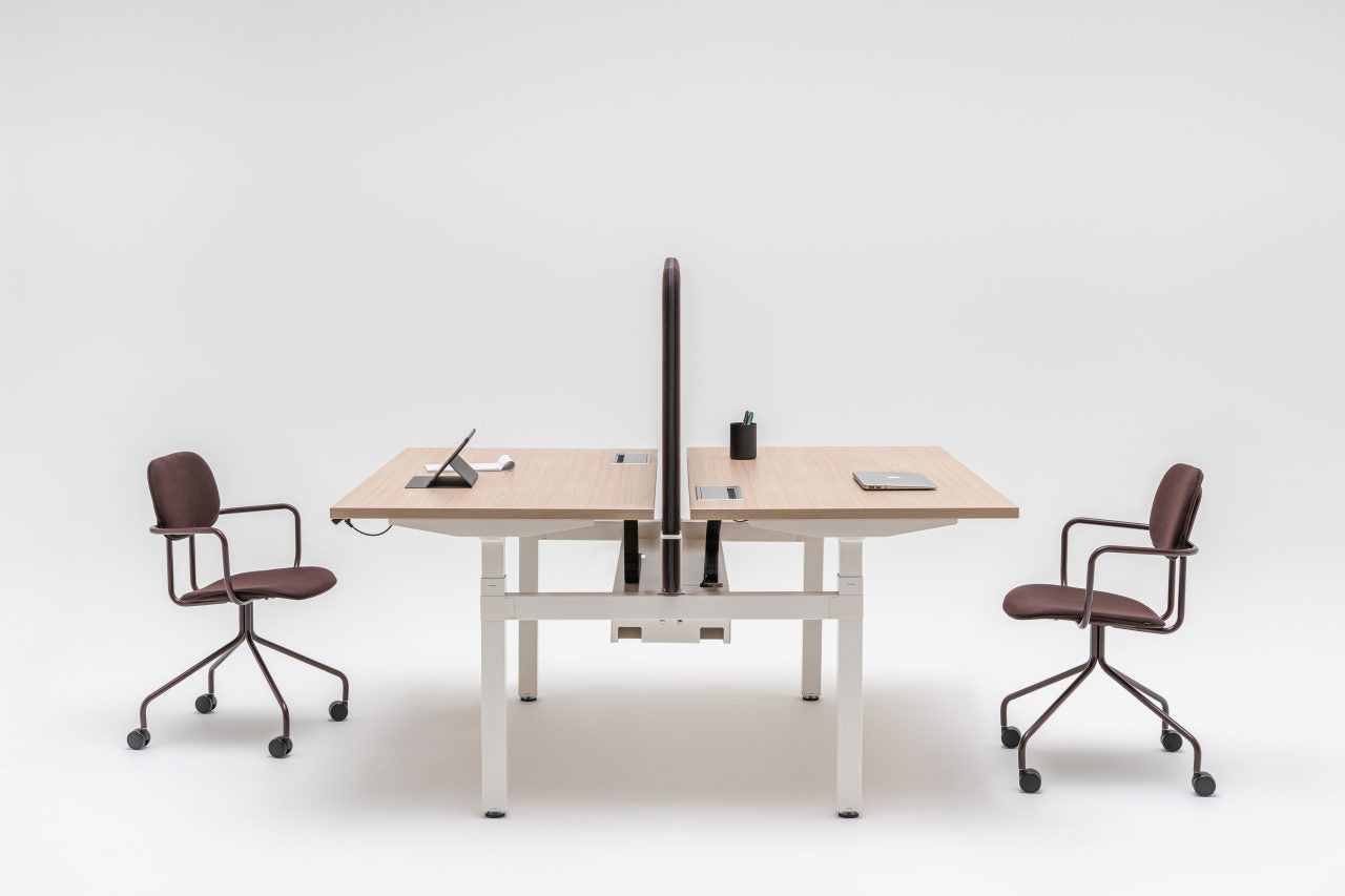 Ogi bench desk with electric height adjustment, twin-motor frame