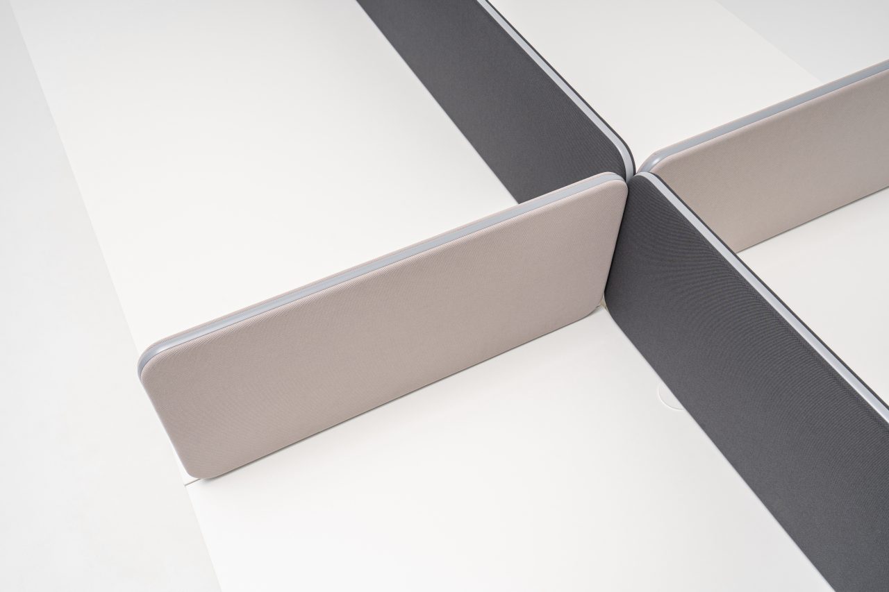 Doppelte seitliche und kreuzförmige Schreibtischabtrennungen