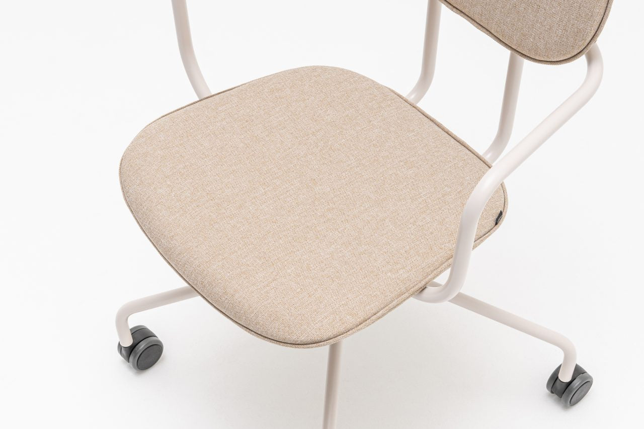 New upholstered chair with headrest fixed base with castors