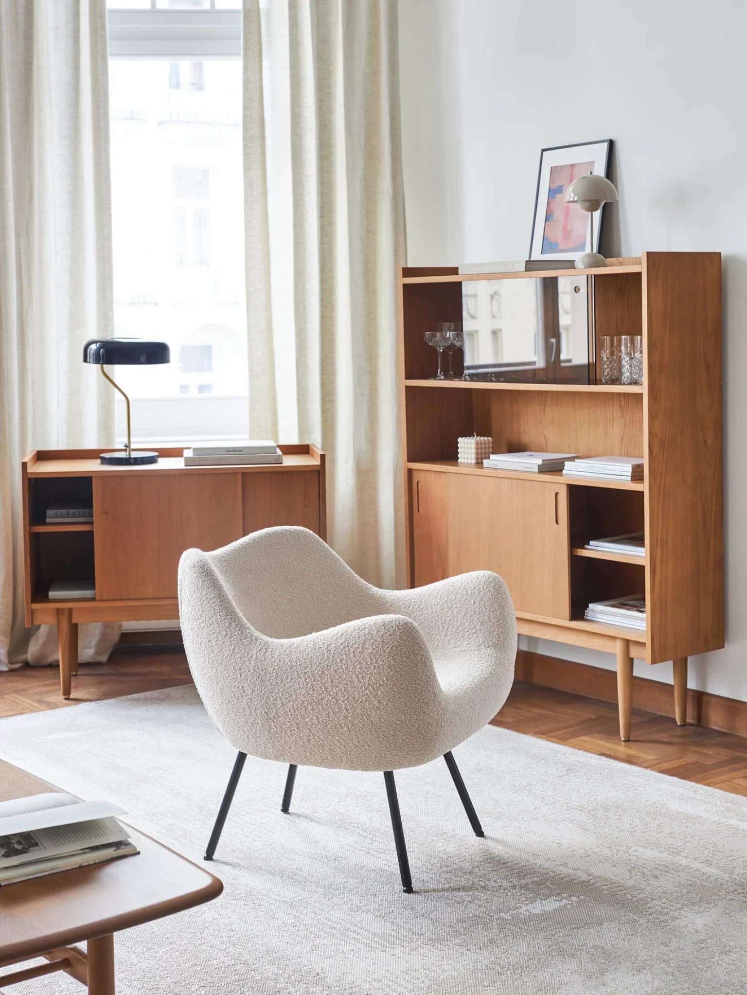 RM58 Soft Armchair in Boucle Sierra