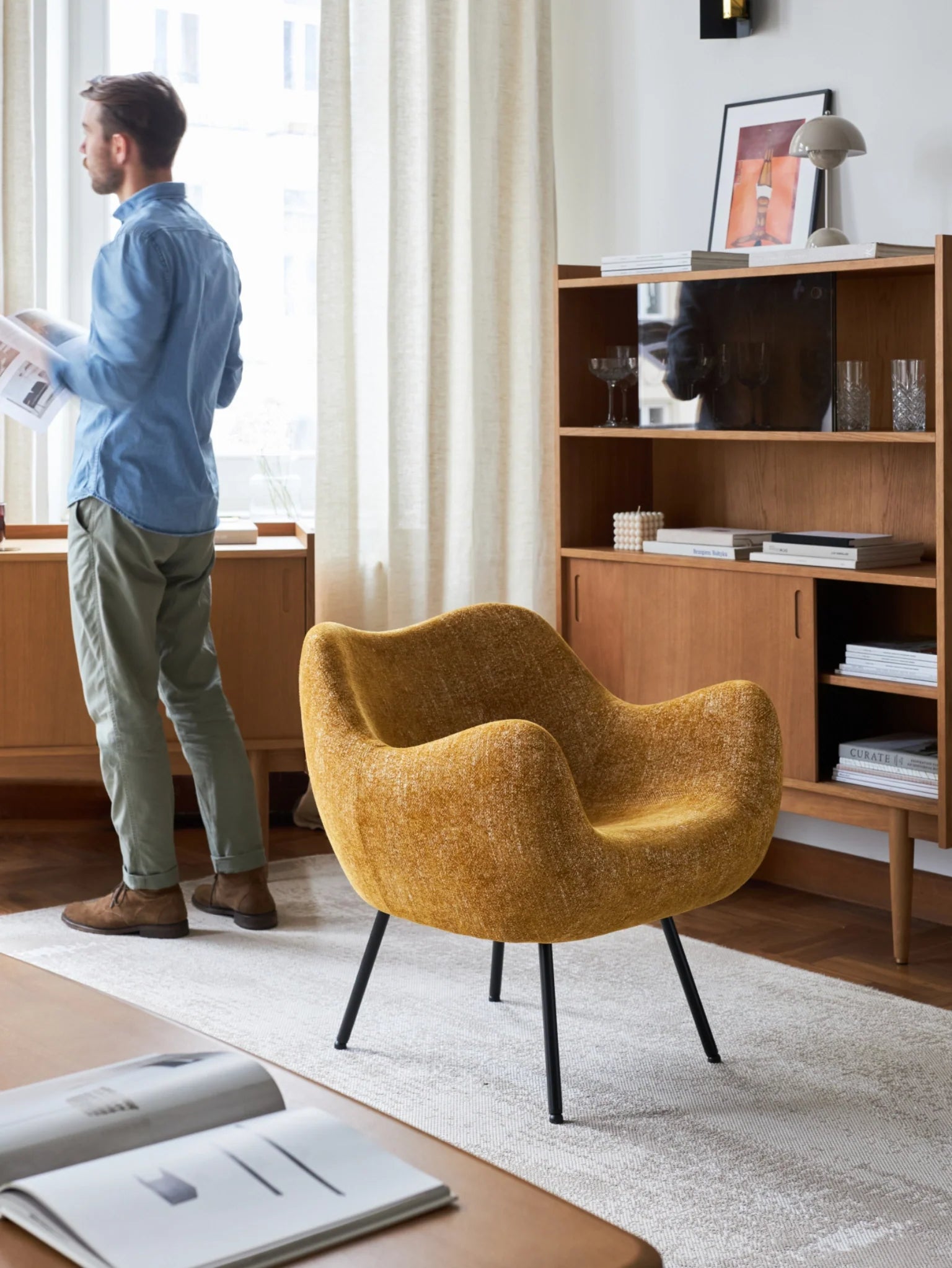 RM58 Soft Armchair in Marble Orange