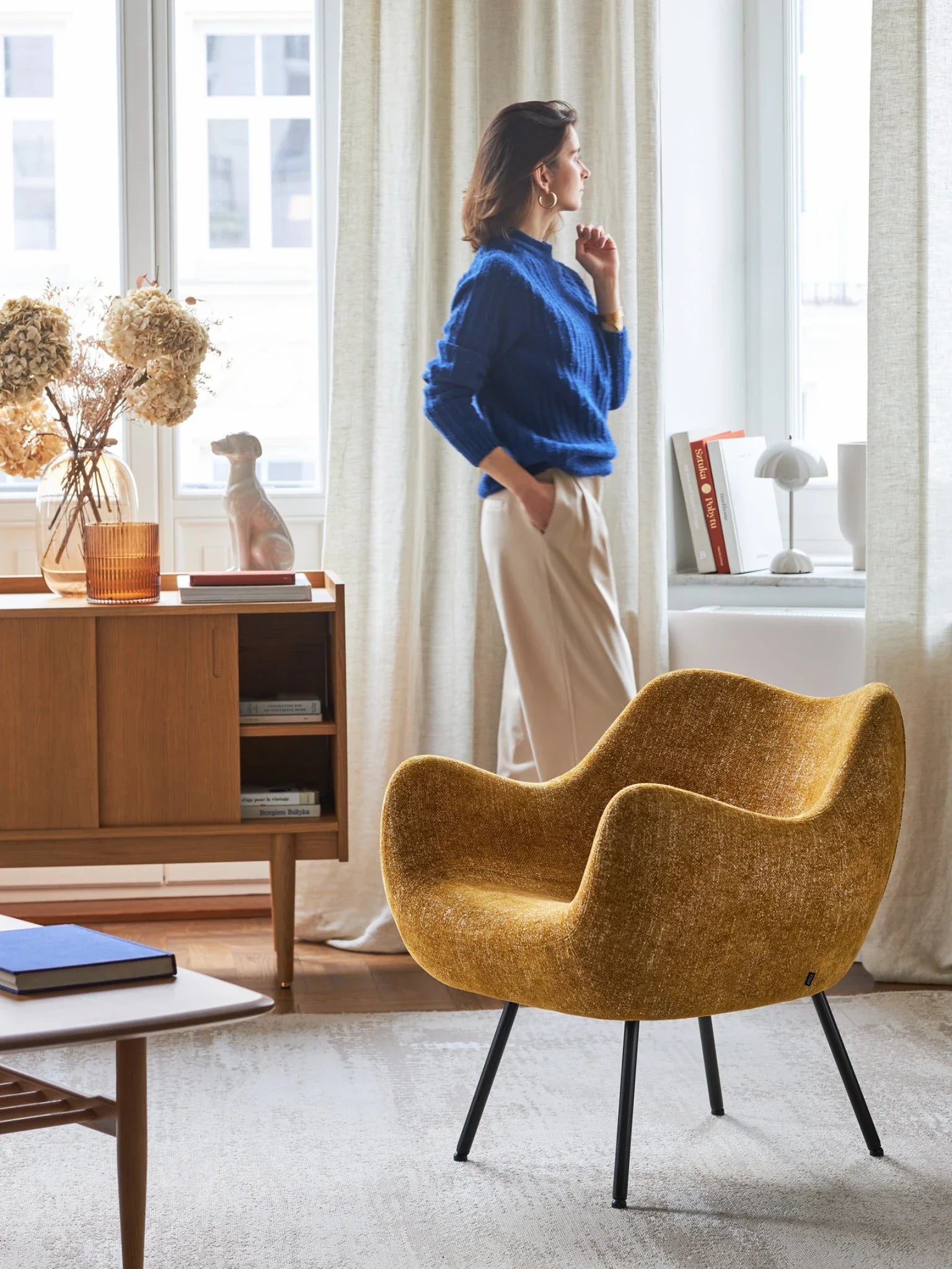 RM58 Soft Armchair in Marble Mustard