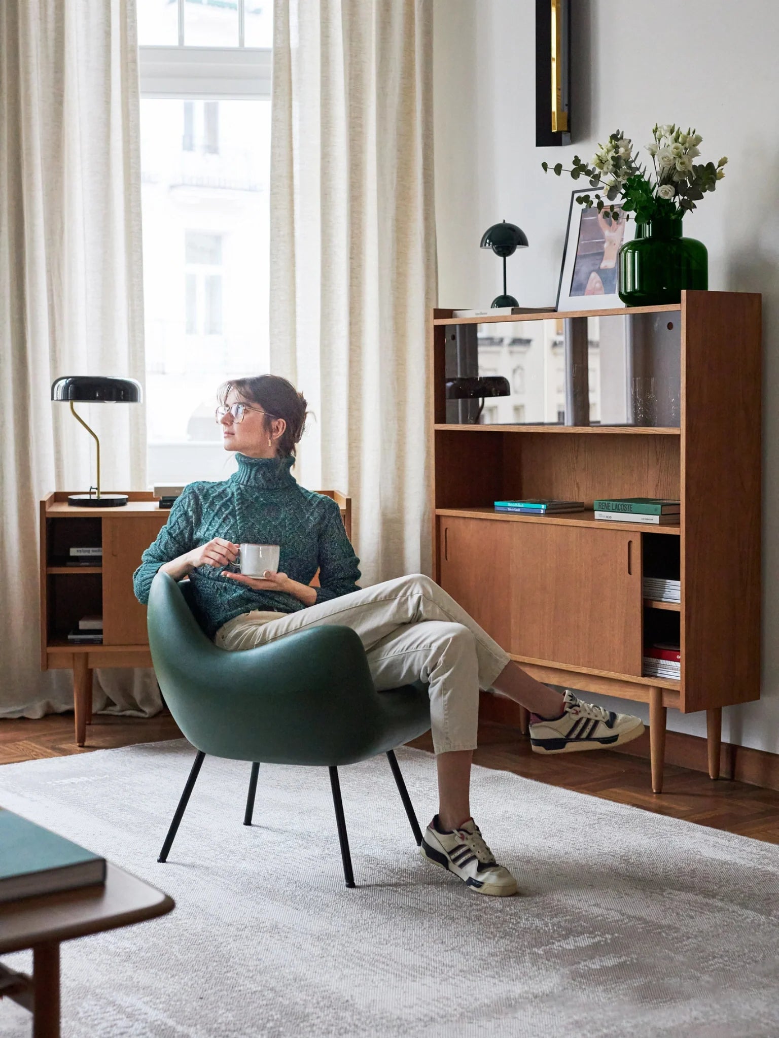 RM58 Matt-Sessel in Olivgrün, matt lackiert